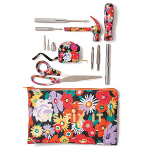 Multicolored Tool Set in Zipper Pouch