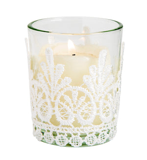 Lace and Glass Votive Holder