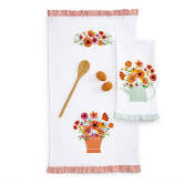 Floral Garden Dish Towel A/2