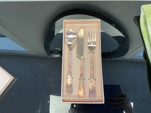 Rose Gold Speckled Flatware-Stainless