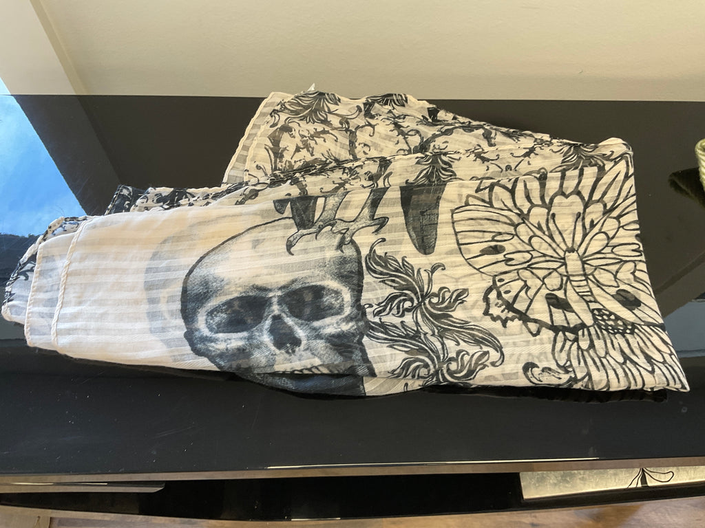 White Skull Scarf