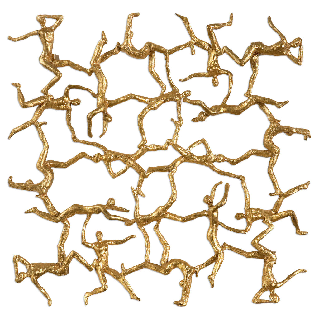 Golden Gymnasts Wall Square
