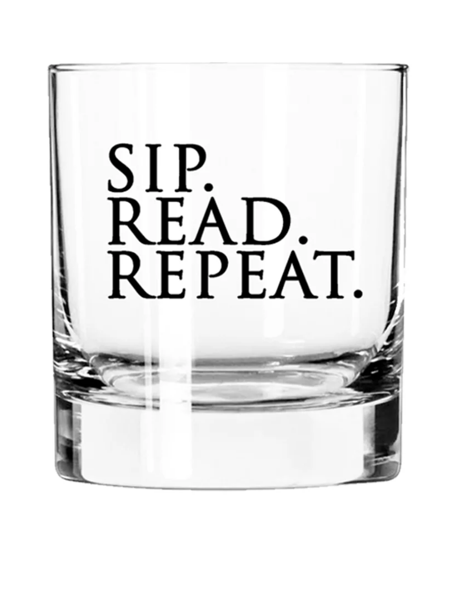 Sip Read Repeat- Wine Glass or Drinking Glass