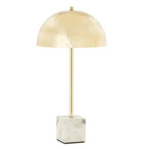 Twos Company Brass Accent Lamp with Marble Base