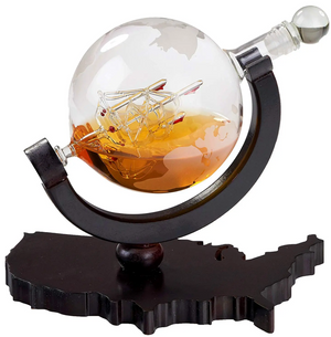 Whiskey Decanter on USA Map Tray
