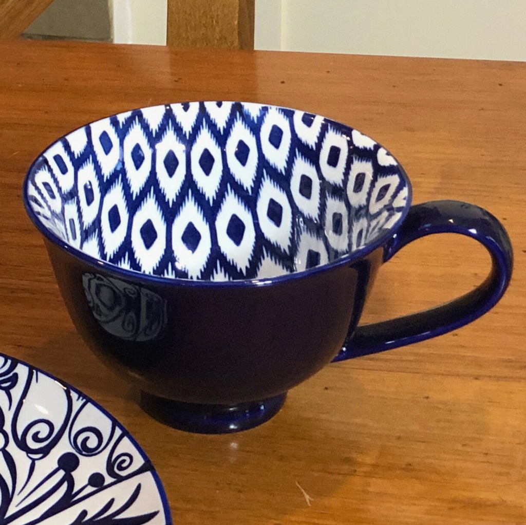 Blue and White Design Mug