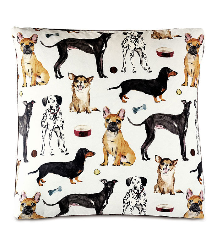 TOMPKINS DOG PRINT FLOOR PILLOW