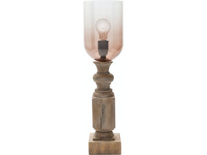 Catherine Table Lamp - Wood And Tinted Glass